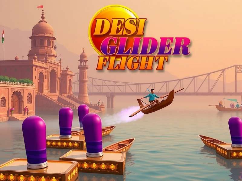 Desi Glider Flight Official Banner featuring Indian cities and festivals